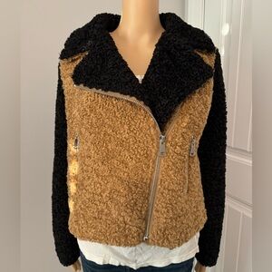 Cool Nine West size M nubby brown black full zip coat jacket NWOT